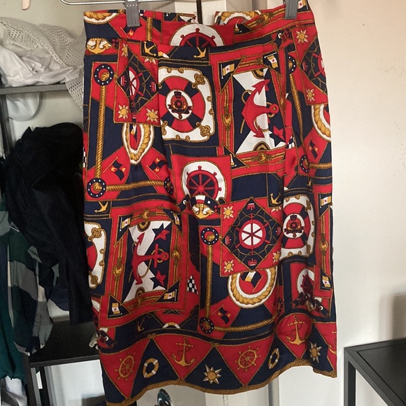 Nautical silk Talbots skirt - Picture 3 of 5